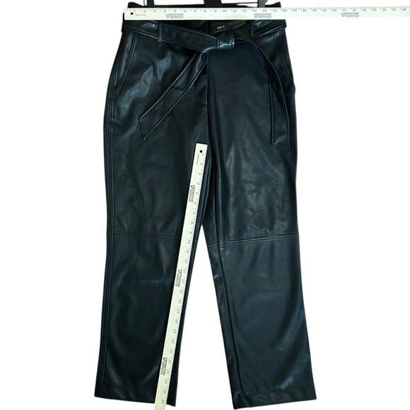 NWT Shinestar Pants Women’s Black Super High Waist Faux Leather Straight Pants - Picture 4 of 6